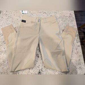 Dover Saddlery Dalton Full Seat Silicone Grip Riding Breeches Tan Size 26 NWT
